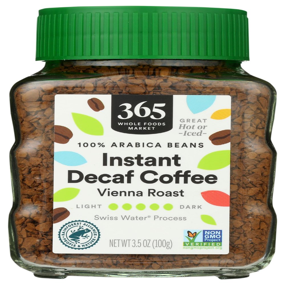 365 by Whole Foods Market, Decaf Instant Coffee, Dark Vienna Roast, Swiss Water Process, 3.5 Ounce