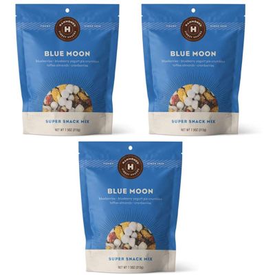 Hammond's Candies  Blue Moon Super Snack Mix | Blueberry Flavor Dried Fruit & Nut Snack, Sweet Trail Mix with Cranberries, Toffee Almonds | Handcrafted in the USA (Pack of 3)