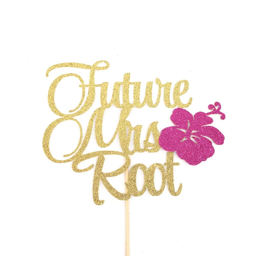 Any Name, Future Mrs Cake Topper, Tropical Bridal Shower Cake Topper, Hibiscus Bridal Shower, Custom