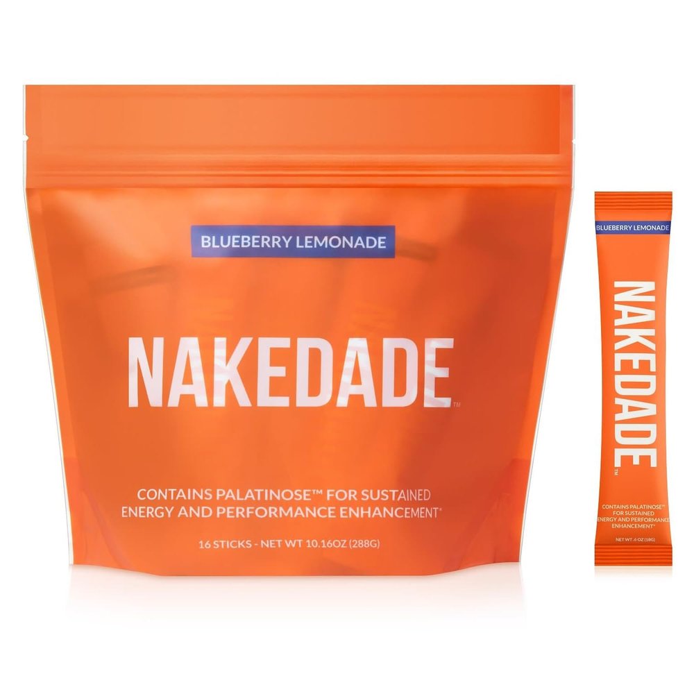 Nakedade Blueberry Lemonade  Performance Enhancing Sports Drink Powder - Electrolyte Powder  No GMOs or Artificial Sweeteners, Gluten-Free, Soy-Free, Dairy-Free  16 Sticks
