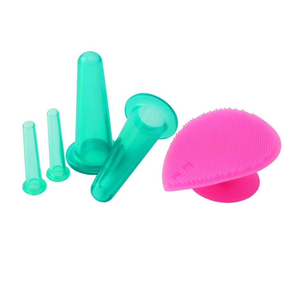 5 Pcs Cupping Face Massager Vacuum Cans Face Body Massager Suction Massage Relaxation Health Care Tool Chinese Cupping