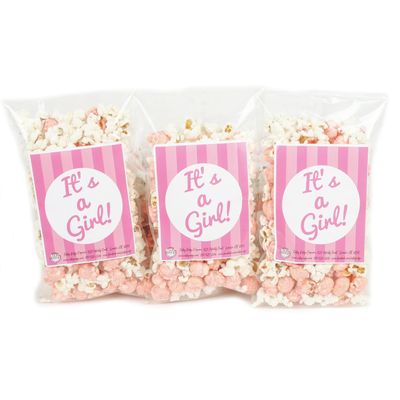 Welcome Baby Boy or Girl! Baby Shower Popcorn Bags Gender Reveal Party Favor Gifts (20 Pack) (20-Pack, It's a Girl!)