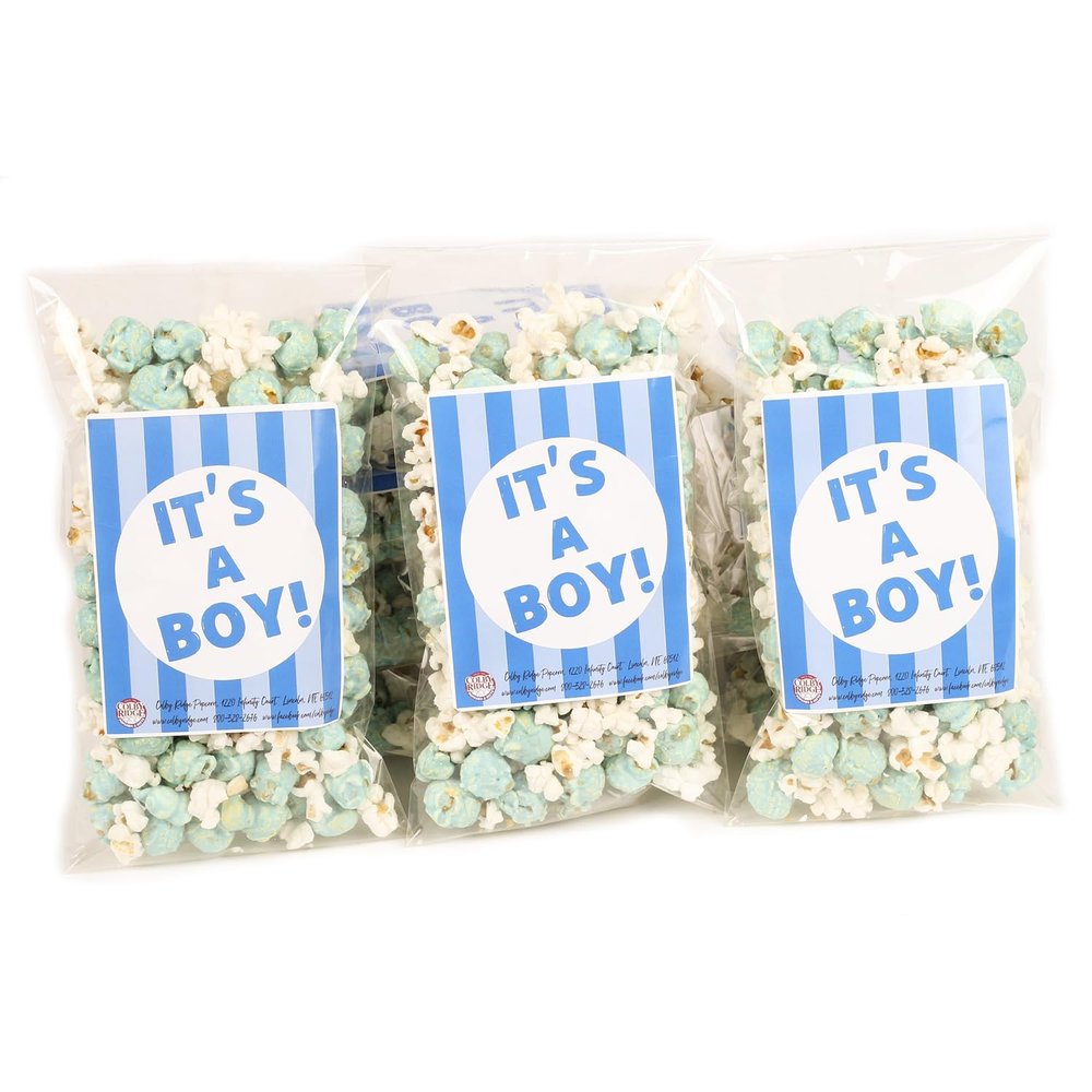 Welcome Baby Boy or Girl! Baby Shower Popcorn Bags Gender Reveal Party Favor Gifts (20 Pack) (20-Pack, It's a Boy!)