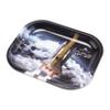 King Palm Metal Rolling Tray - 7" x 5.5" - Small Rolling Tray - Smoke Accessories (Lift Off, 7 x 5.5 Inch) view 2