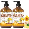 2 Pack Ginger Oil Lymphatic Drainage Massage,Belly Drainage Ginger Oil-Warming Tired Sore Muscle Ginger Massage Oils With Natural Arnica Extract,Grapeseed Oil,Vitamin E Massage Oil for Massage Therapy view 1