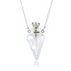 1PC Colorful Cone Bottle Aroma Essential Oil Diffuser Pendant Necklace for Womens Perfume Vial Pendant Necklace Jewelry Unique Gift (Clear Cone)