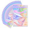 100 Pack Holographic Mylar Bags, 4 x 6 Inches Mylar Bags, Packaging Bag for Small Business, Resealable Smell Proof Bag, Holographic Zipper Pouch for Food Storage view 1