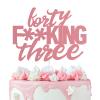 Forty Three Rose Gold Glitter Cake Toppers 43 Years Old 43rd Birthday Anniversary Party Decorations Supplies view 1