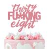Thirty Eight Rose Gold Glitter Cake Toppers 38 Years Old 38th Birthday Anniversary Party Decorations Supplies view 1