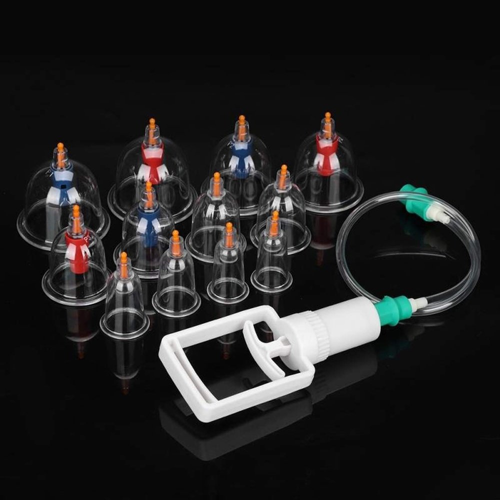 12 Pcs Vacuum Cupping Set Massager Cans Suction Cups Set Acupuncture Physical Therapy Suction Health Care Massaer