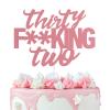 Thirty Two Rose Gold Glitter Cake Toppers 32 Years Old 32nd Birthday Anniversary Party Decorations Supplies view 1
