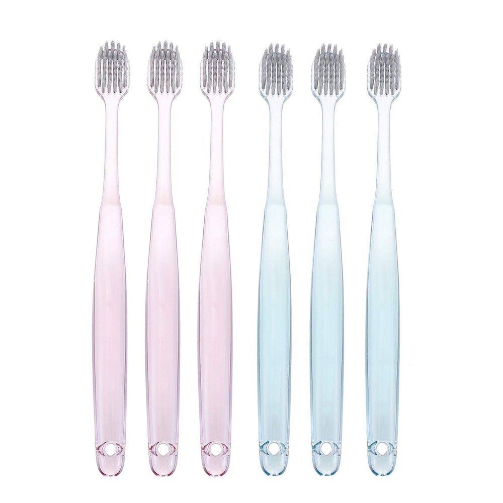 Toothbrush Firm Bristles 6pcs Toothbrush with Crystal Handle Bristles Toothbrush Oral Health Care Adult Crystal Toothbrush Bristles Toothbrush Oral Health Care