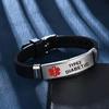 DWJSu Silicone Medical Alert ID Bracelets Adjustable Sport Emergency Waterproof Type 2 Diabetic for Men Women view 3