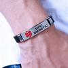 DWJSu Silicone Medical Alert ID Bracelets Adjustable Sport Emergency Waterproof Type 2 Diabetic for Men Women view 4