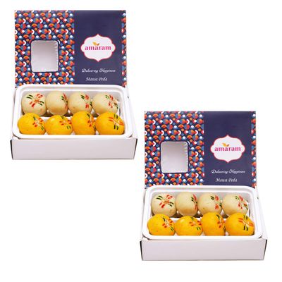 Amaram by Ghasitaram Mawa Peda Sweets Gift, 400g |Sweets|Sweets Gift Pack|Diwali Sweets|Indian Mithai|Diwali Sweets Gift Box|