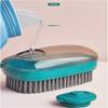 3 in 1 Soap Dispensing Clean Brush Set, Scrub Brush & Grout Scraper and Scrub Sponge Scouring Pads Carborundum Pads Emery Cleaner Scraper for Bathroom, Floor, Tub, Shower, Tile, Bathroom and Kitchen view 4