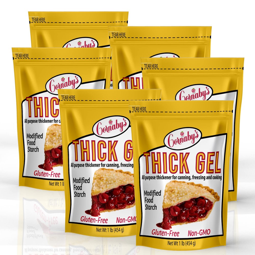 Cornabys Thick Gel 1 lb. (Pack of 6) | Premium Waxy Maize Starch, 2x More Thickening | Gluten-free, non-GMO, Natural Food Thickener for Thickening Soups, Sauces, Gravies, Cooked Pudding, and More!