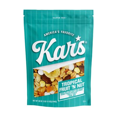 Kars Nuts Tropical Fruit N Nut Trail Mix, 28 oz Resealable Pouch (Pack of 1), Gluten-Free Trail Mix Snack