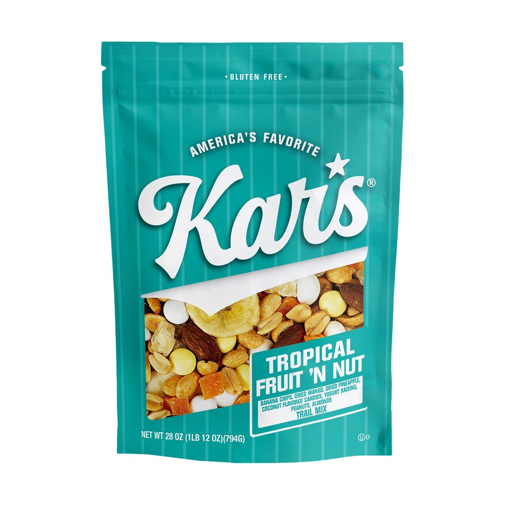 Kars Nuts Tropical Fruit N Nut Trail Mix, 28 oz Resealable Pouch (Pack of 1), Gluten-Free Trail Mix Snack