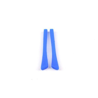 1 Pair Temple End Tips Ear Pads Tube Ear Sock Soft Silicone Anti-Slip for Flat Thin Metal Eyeglass Legs 2mm X 1mm (Blue)
