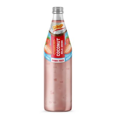 De Mi Pais Leche de Coco Sabor a Fresa con Pulpa 16.4oz / Strawberry Flavored Coconut Milk with Pulp 16.4oz (10)