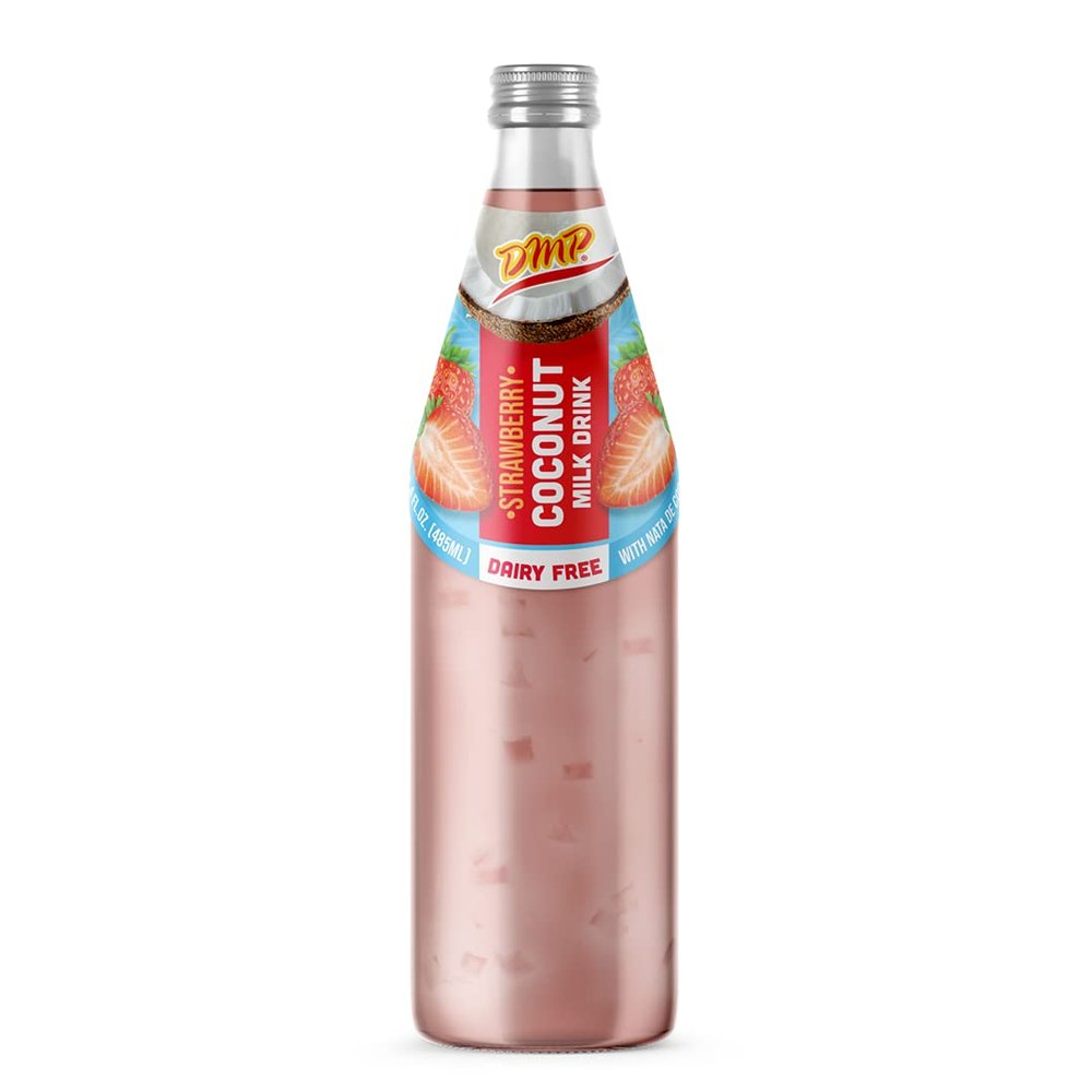 De Mi Pais Leche de Coco Sabor a Fresa con Pulpa 16.4oz / Strawberry Flavored Coconut Milk with Pulp 16.4oz (10)