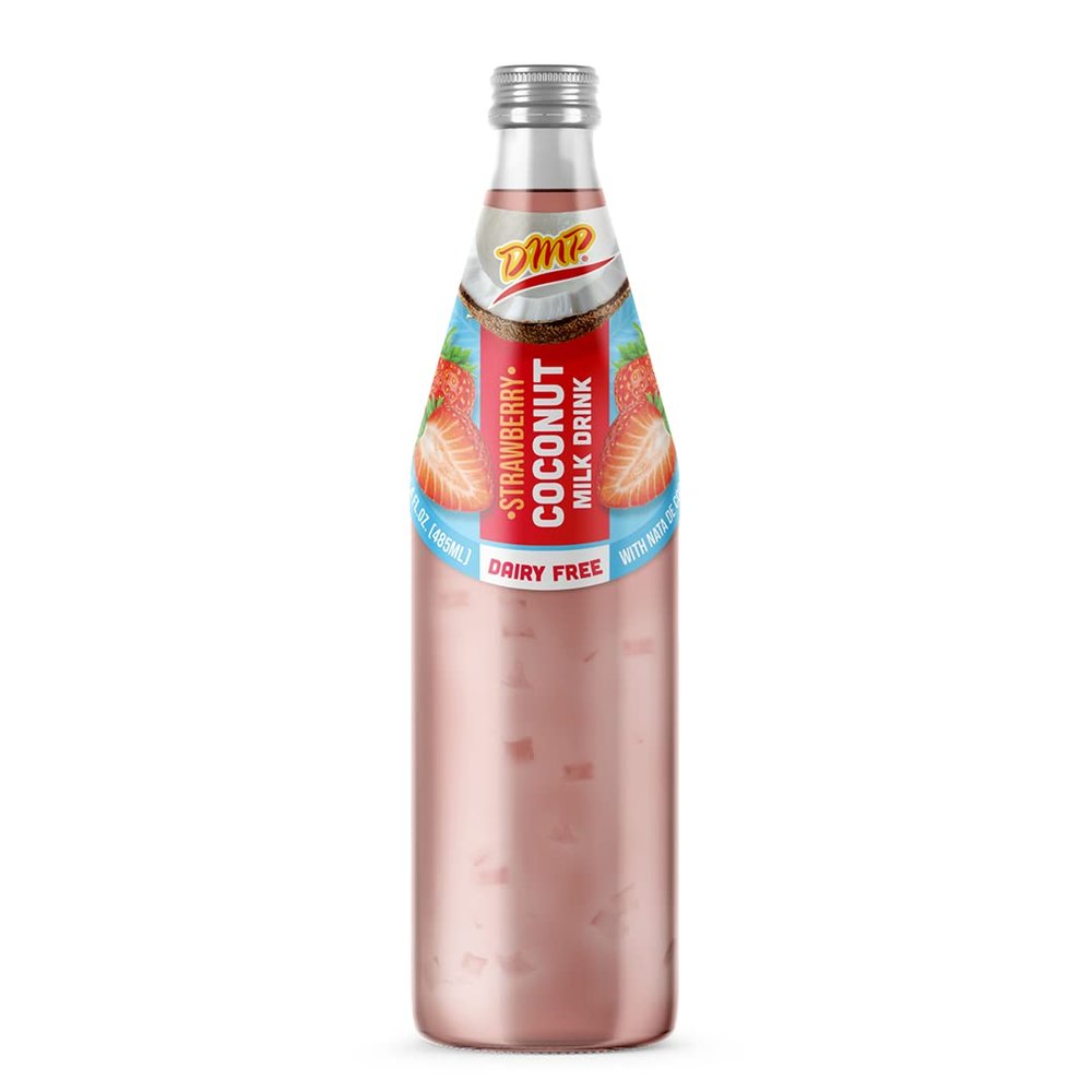 De Mi Pais Leche de Coco Sabor a Fresa con Pulpa 16.4oz / Strawberry Flavored Coconut Milk with Pulp 16.4oz (14)