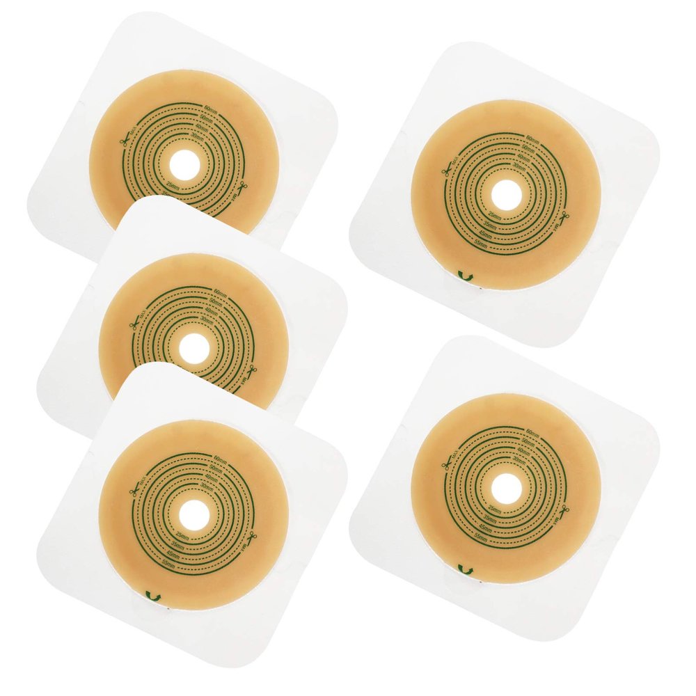 EXCEART 5pcs Adhesive Skin Barrier Wafer for Pouch System Ostomy Bags Ring Colostomy Barrier