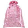 12-Pack 5.5x7.75 Natural Burlap Gift Bags w. Drawstring (Hot Pink, Medium) for Party Favors, Presents or DIY Craft by TheDisplayGuys