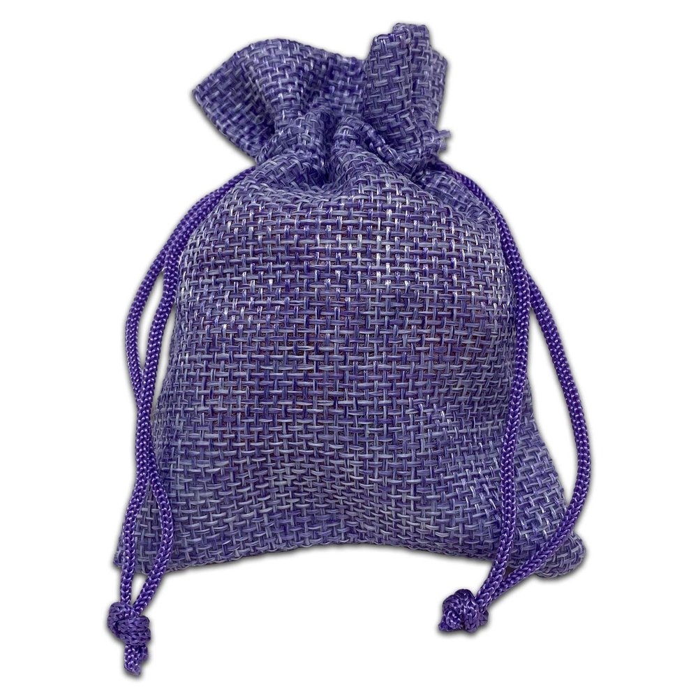 12-Pack 3x4 Natural Burlap Gift Bags w. Drawstring (Lavender Purple, X-Small) for Party Favors, Presents or DIY Craft by TheDisplayGuys