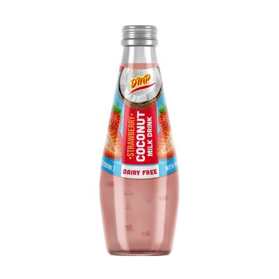 De Mi Pais Leche de Coco Sabor a Fresa con Pulpa 9.8oz / Strawberry Coconut Milk with Pulp 9.8oz (12)