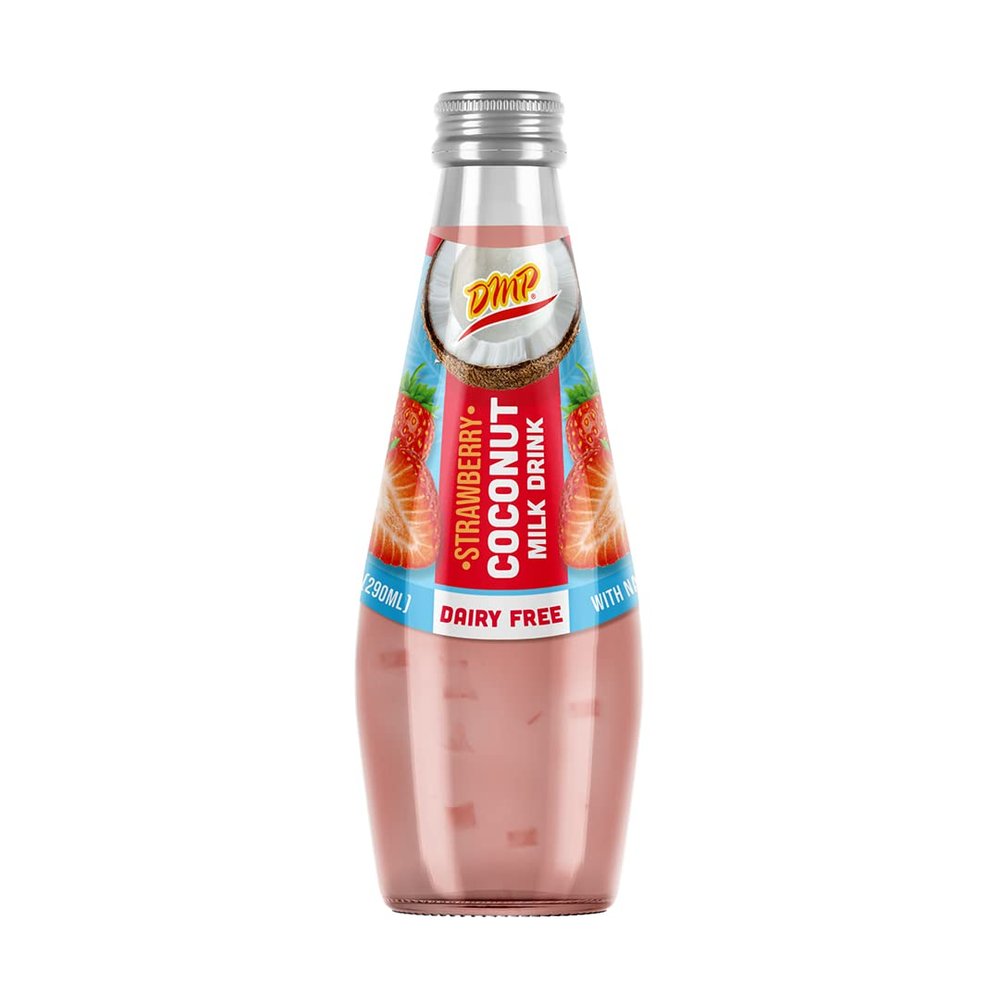De Mi Pais Leche de Coco Sabor a Fresa con Pulpa 9.8oz / Strawberry Coconut Milk with Pulp 9.8oz (12)