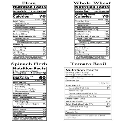 Mission Carb Balance Tortilla Variety Pack - Flour, Whole Wheat, Spinach Herb, and Tomato Basil