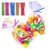 Cherodada 4x6 Inch Iridescent Cellophane Bags, with Twist Ties, Treat Bags for Candy Cookie Goodie Chocolates, And Popcorn view 1