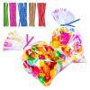 Cherodada 6x9 InchIridescent Cellophane Bags, with Twist Ties, Treat Bags for Candy Cookie Goodie Chocolates, And Popcorn view 1
