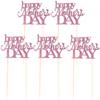 5pcs Happy Mothers Day Cake Toppers Cupcake Topper Glitter Cake Picks for Birthday Party Mothers Day Cake Decoration - Purple view 1