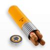 4 Cigar Tube Travel Humidor Box Metal Portable Cigar Case Cedar Wood Cigars Box W/ Humidifier Cigars Hygrometer for Wedding Anniversary Business Trip Gifts view 2