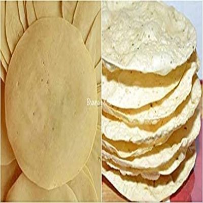 BSD Organics Ready to Fry Vegetarien Snack Urad Papad/Udad Paapad/Ulundu Appalam (100 Gram / 3.5 Ounce)