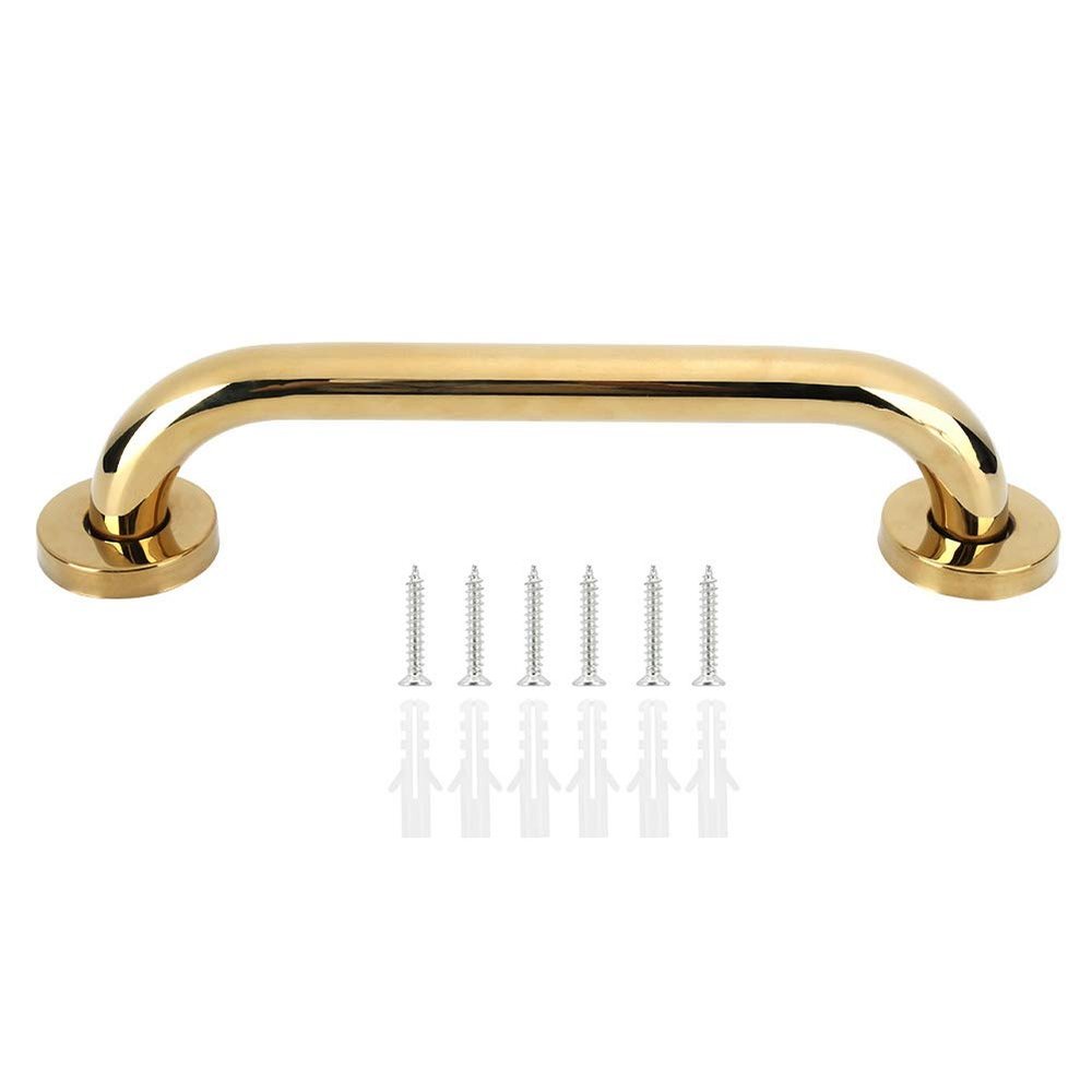 12 Inch Shower Grab Bar, Gold Stainless Steel Safety Hand Rail, Bathtub Handrail for Handicap Elderly Senior