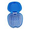 LIUCM Denture Bath Case Cup Box Holder Storage Container Strainer Basket For Travel Cleaning,Navy Blue view 2
