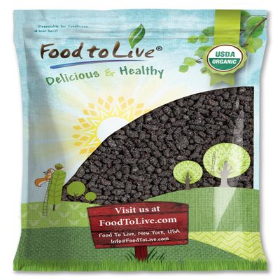 Food to Live Organic Dried Black Mulberries, 4 Pounds Non-GMO, Raw Fruit, Unsulfured, Unsweetened, Vegan, Mulberry in Bulk. Great for Snacking, Desserts, and Granola. No Sugar Added. Morus nigra