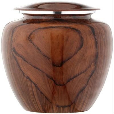 Bold & Divine Wood Grain Cremation Urn for Human Ashes - Elegant Large Memorial Cremation Urn for Human Ashes - Perfect Tribute for Loved Ones - Male Female Man or Woman (Red Cherry Wood, Large)