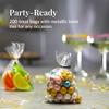 Prestee 200 Pack Clear Cellophane Bags for Favors - Transparent Goodie Bags for Birthday Party, 6x10 Inch Clear Bag with 4-Inch Twist Ties - Candy, Treat, Cookie Bag for Gift Giving view 2