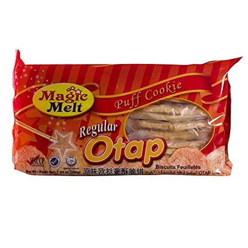 MAGIC MELT Regular Otap 200g - Best from the Philippines - Oval-Shaped Puff Pastry Cookie, Flaky Brittle and Garnished with Sugar