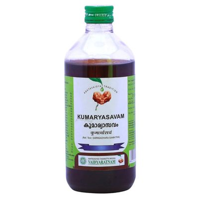 Vaidyaratnam Kumaryasavam 450 ml (Pack Of 2) | Ayurvedic Product | Vaidyaratnam Products With Free Naturelite Nature+, Immune+, Kwath (1 Sachet)