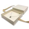 1 Qty - Deluxe Honey-Cream Elagant Ribbon Pre-Wrapped Necklace Jewelry Box - For sales/gifts/display/storage view 1