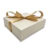 1 Qty - Deluxe Honey-Cream Elagant Ribbon Pre-Wrapped Necklace Jewelry Box - For sales/gifts/display/storage view 2