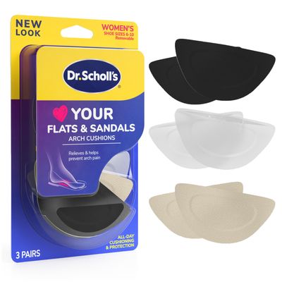 Dr. Scholl's Love Your FLATS & SANDALS Arch Cushions Women Size 6-10, 3 Pair