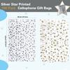 COQOFA 100 Pcs Star Printed 8"X 12" Gift Wrap Cello Cellophane Treat Bags Party Favor bags Clear Candy Cookie Bags Plastic Poly Goodie Storage Bags with Twist Ties for Bakery,Birthday, Wedding ,Party Decorations (Silver) view 2