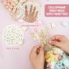 LEOSINDA Cellophane Treat Bags,100 Pcs Clear Gold Star Cellophane Bags,8 X 12 Inches Twist Ties for Gift Wrapping,Packaging Candies,Dessert,Bakery, Cookies, Chocolate,Party Favor, Gold Star Printed view 3